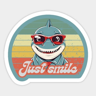 Funny shark invite you to smile Sticker